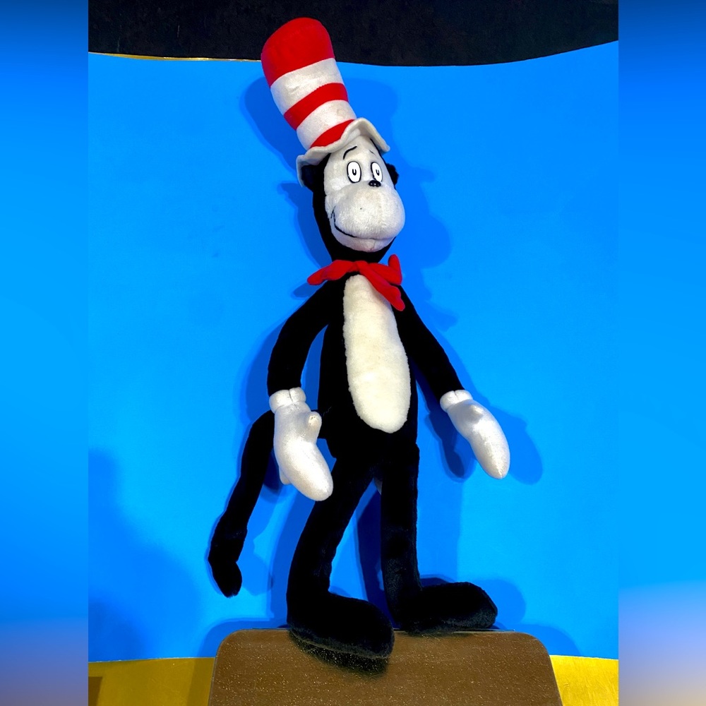 DR SEUSS CAT IN THE HAT VTG 2003 BENDABLE UNIVERSAL STUDIOS LARGE PLUSH 21”